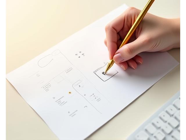 Person, die auf einem Formular mit 'Feedback' Stift und Papier ausfüllt