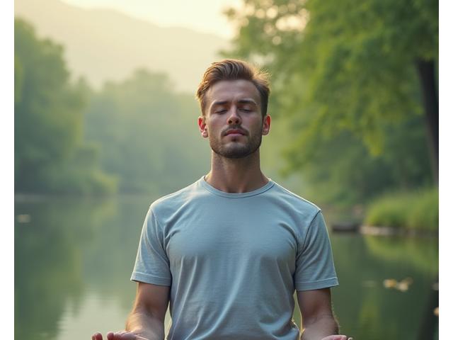 Stefan entspannt beim Yoga, nachdem er Stress reduziert hat