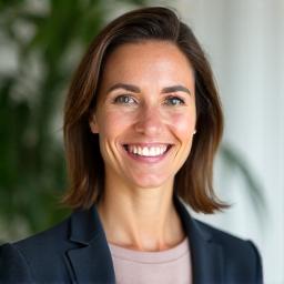 Porträt von Dr. Sarah Müller, einer freundlichen Ernährungswissenschaftlerin