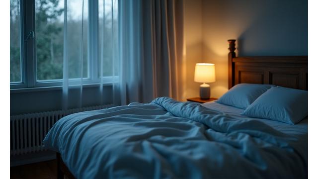 Person schläft ruhig in einem gemütlichen Bett